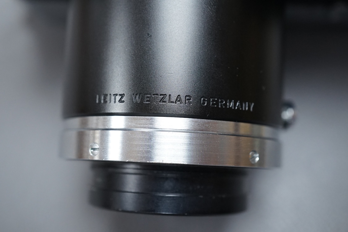 A Leica M Series MDa camera, with a Leitz 0.32:1 lens, the body stamped ‘1411519’
